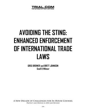 Avoiding the Sting: Enhanced Enforcement of International Trade Laws