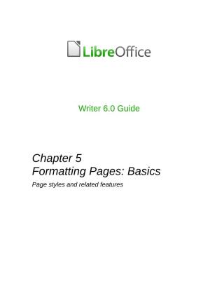 Chapter 5 Formatting Pages: Basics Page Styles and Related Features Copyright