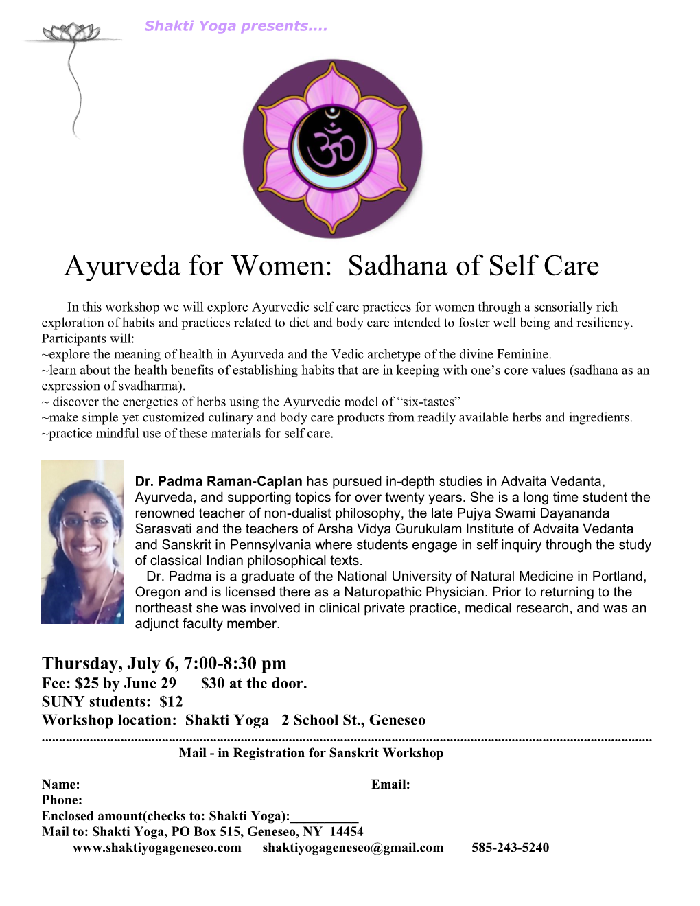 Ayurveda for Women: Sadhana of Self Care