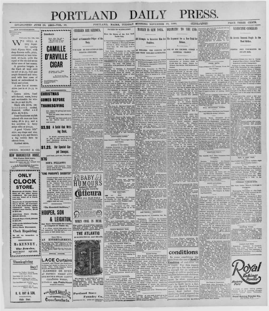 Portland Daily Press: November 19, 1895