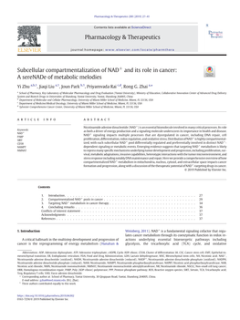 Subcellular Compartmentalization of NAD+ and Its Role in Cancer: a Serenade of Metabolic Melodies