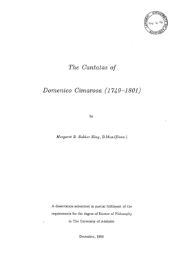 The Cantatas of Domenico Cimarosa