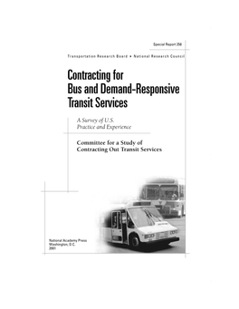 Contracting for Bus and Demand-Responsive Transit Services : a Survey of U.S