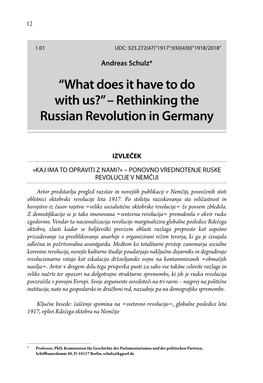 Rethinking the Russian Revolution in Germany