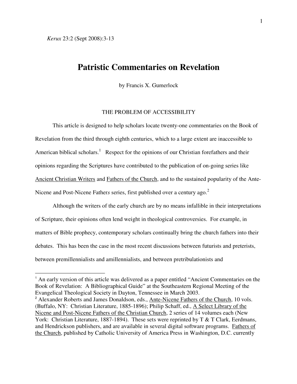 Patristic Commentaries on Revelation