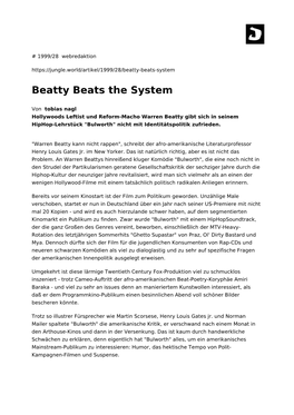 Beatty Beats the System
