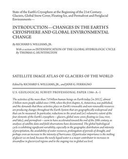 Glaciers, Global Snow Cover, Floating Ice, and Permafrost and Periglacial Environments— INTRODUCTION—CHANGES in the EARTH’S CRYOSPHERE and GLOBAL ENVIRONMENTAL CHANGE