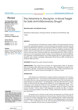 The Histamine H4 Receptor: a Novel Target for Safe Anti-Inflammatory