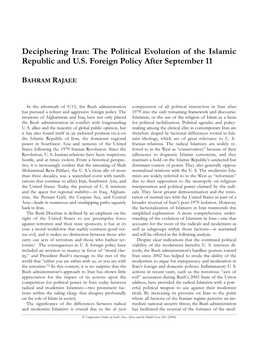 Deciphering Iran: the Political Evolution of the Islamic Republic