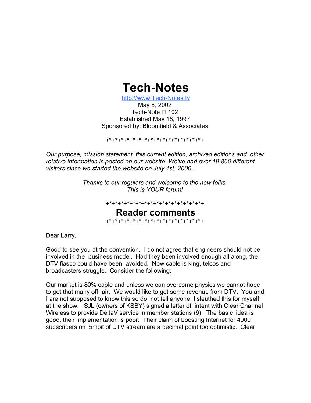 Tech-Note #102