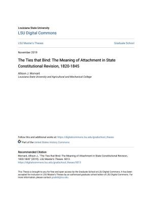 The Meaning of Attachment in State Constitutional Revision, 1820-1845