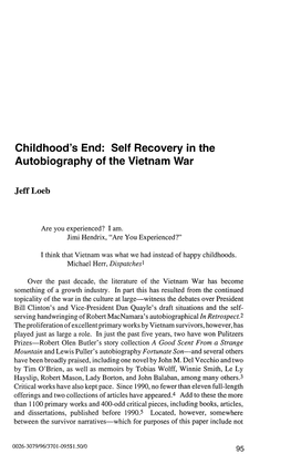 Self Recovery in the Autobiography of the Vietnam War