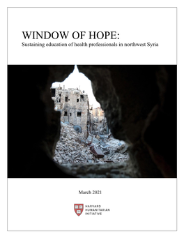 WINDOW of HOPE: Sustaining Education of Health Professionals in Northwest Syria