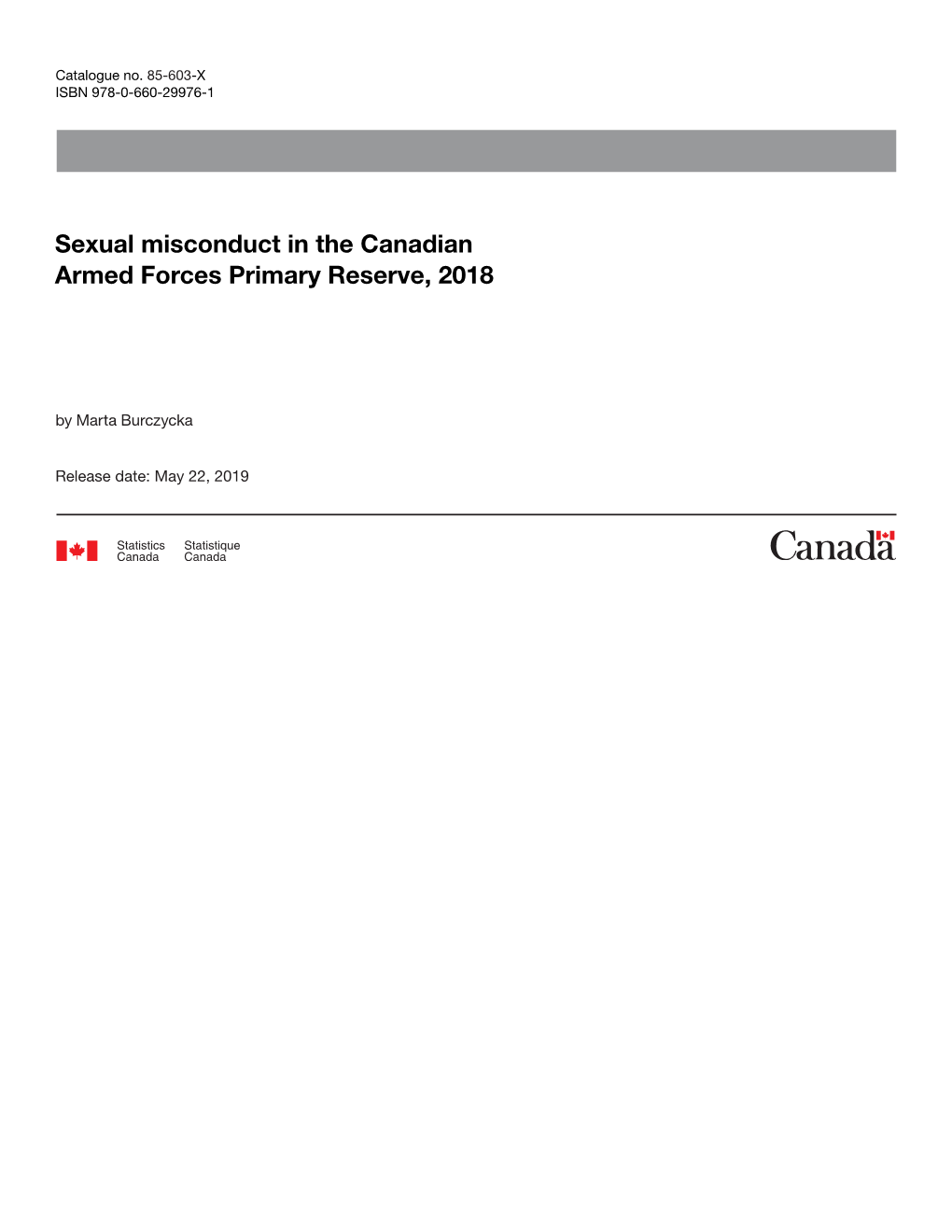 Sexual Misconduct in the Canadian Armed Forces Primary Reserve, 2018