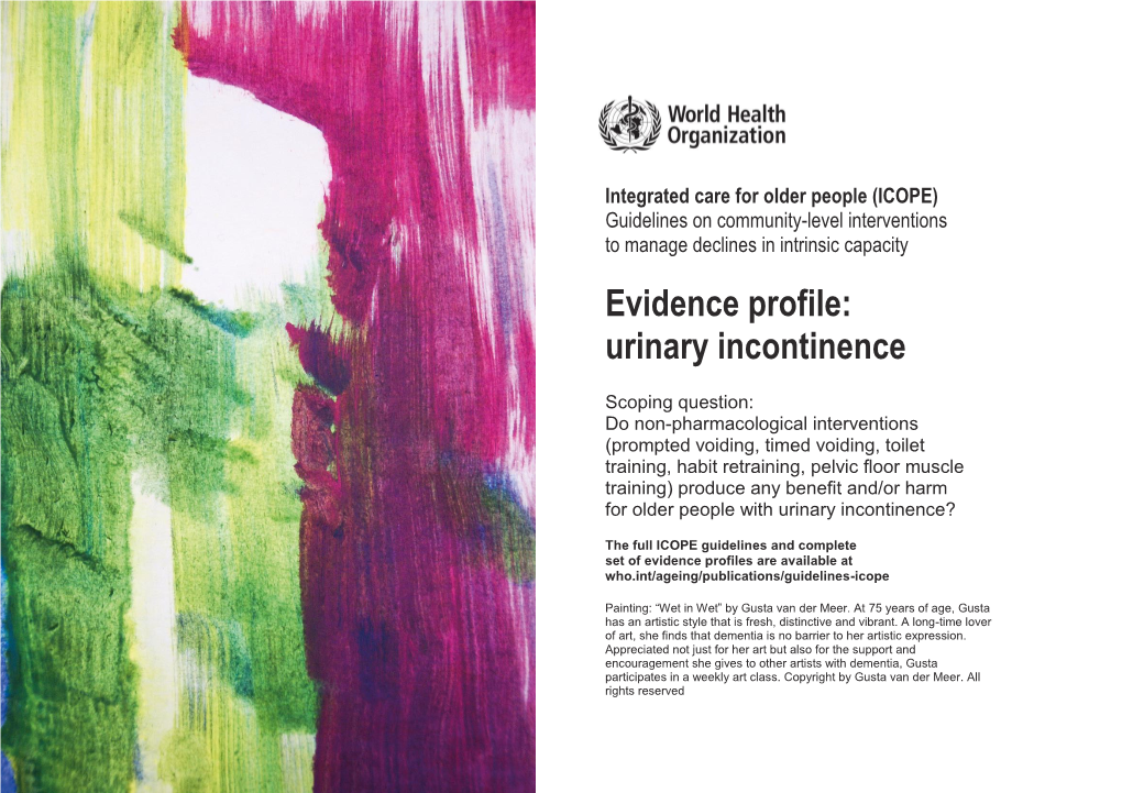 Evidence Profile: Urinary Incontinence