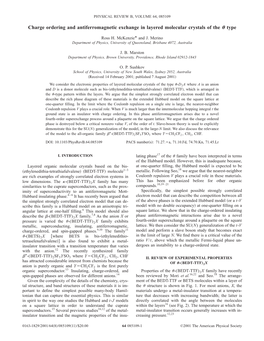 Charge Ordering and Antiferromagnetic Exchange in Layered Molecular Crystals of the Type