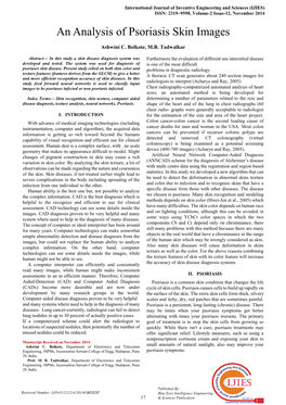 An Analysis of Psoriasis Skin Images