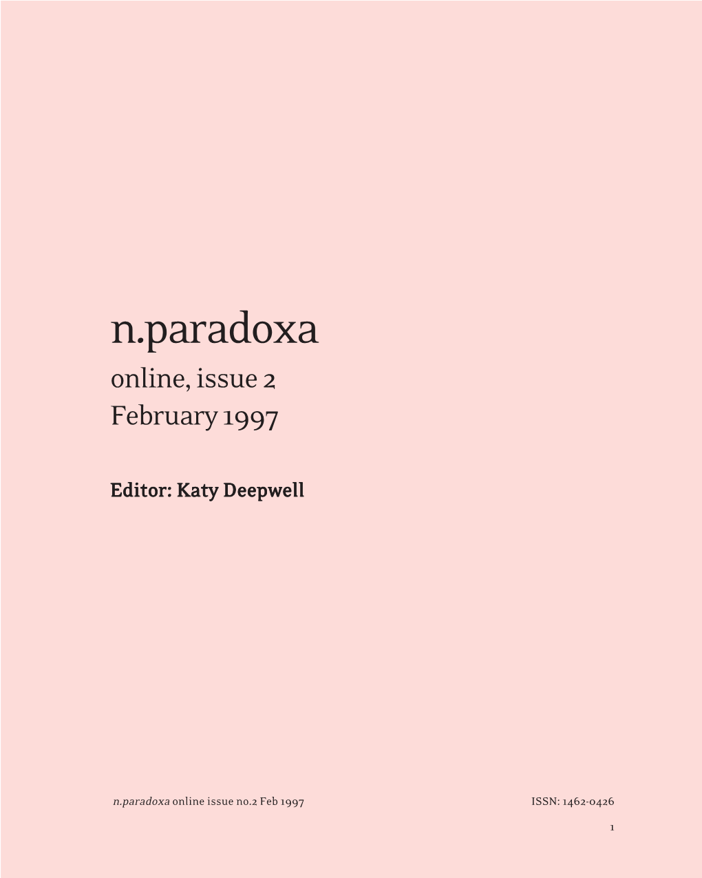 N.Paradoxa Online Issue 2, Feb 1997