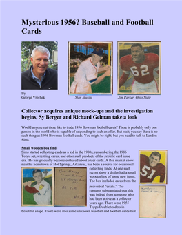 Mysterious 1956? Baseball and Football Cards