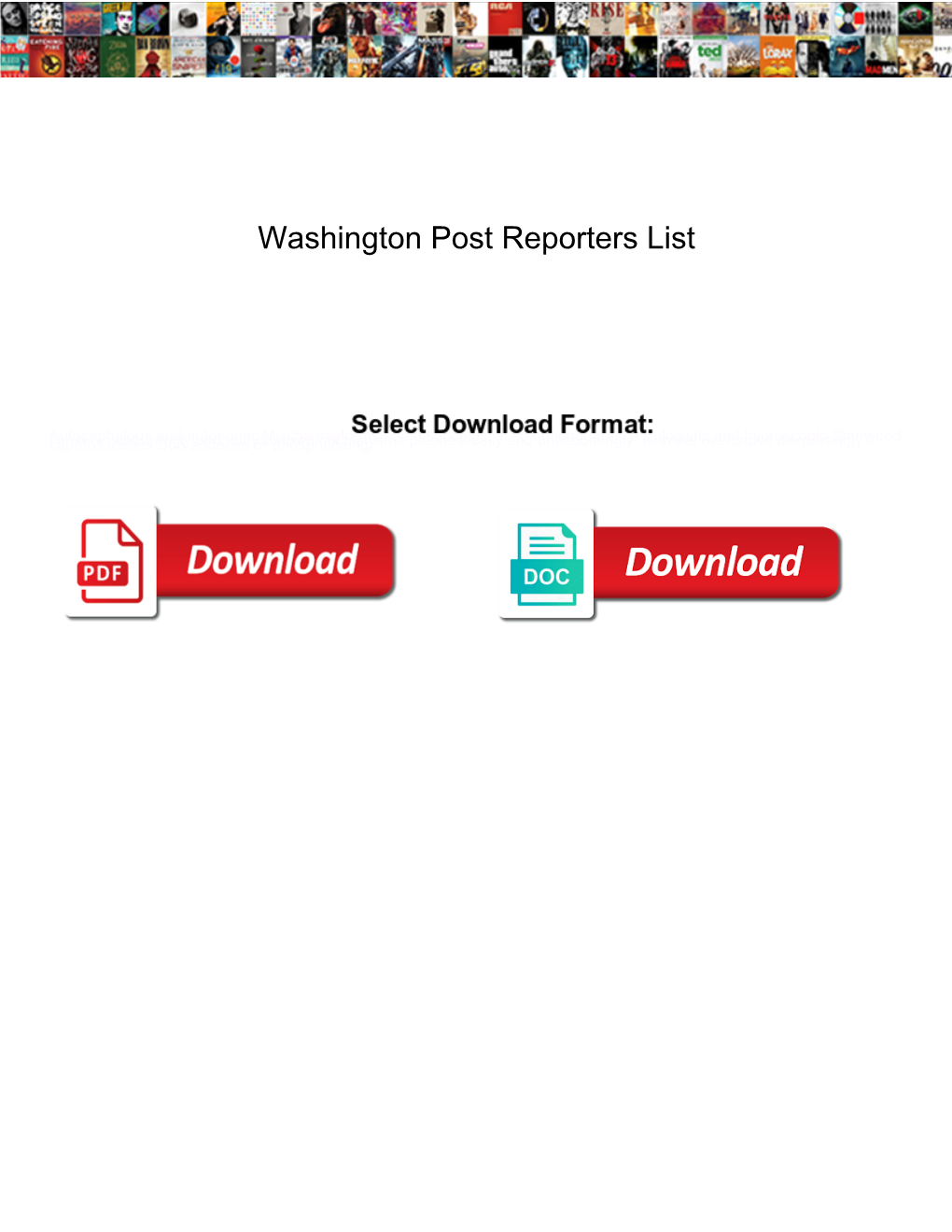 Washington Post Reporters List