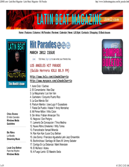 LBMO.Com - Latin Beat Magazine - Latin Music Magazine - Hit Parades