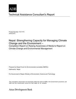 Strengthening Capacity for Managing Climate Change and the Environment