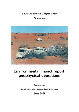 Environmental Impact Report: Geophysical Operations