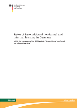 Status of Recognition of Non-Formal and Informal Learning in Germany