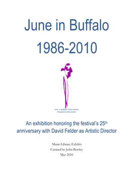 June in Buffalo 1986-2010, Arranged Alphabetically by Composer