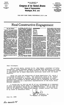 Real Constructive Engagement