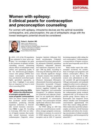 5 Clinical Pearls for Contraception and Preconception Counseling