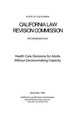 Health Care Decisions for Adults Without Decisionmaking Capacity