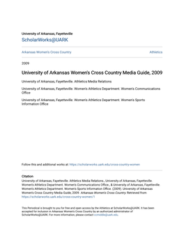 University of Arkansas Women's Cross Country Media Guide, 2009