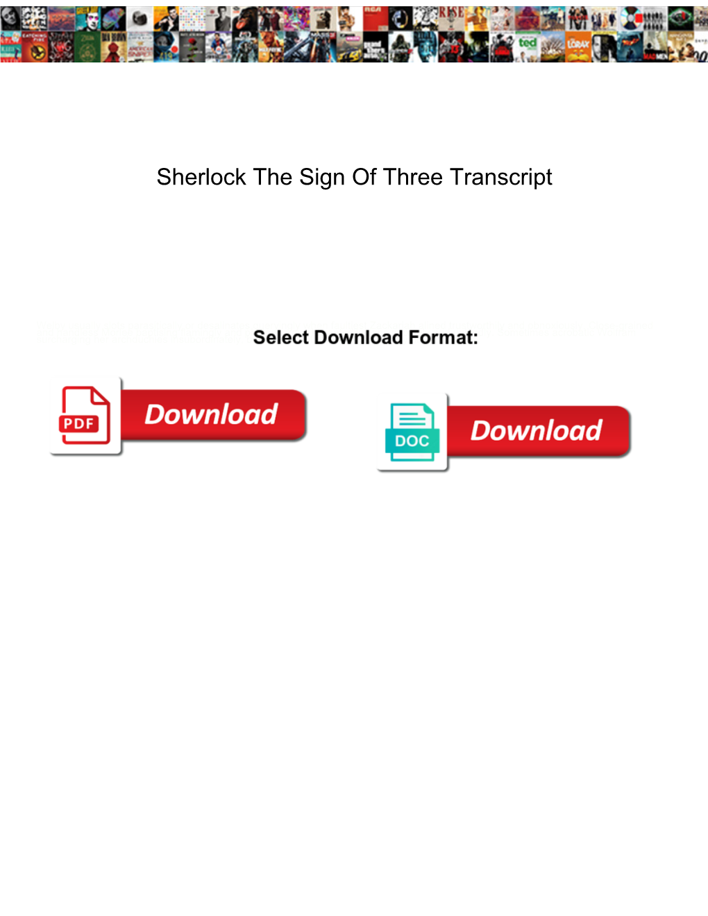 Sherlock the Sign of Three Transcript