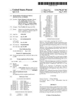 (12) United States Patent (10) Patent No.: US 8,796,427 B2 Spee Et Al