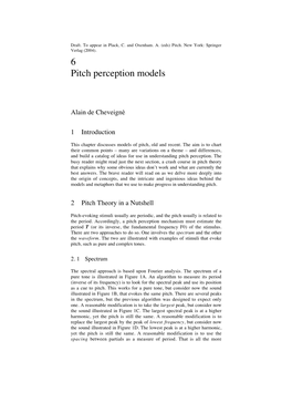6 Pitch Perception Models