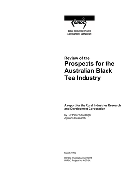 Prospects for the Australian Black Tea Industry