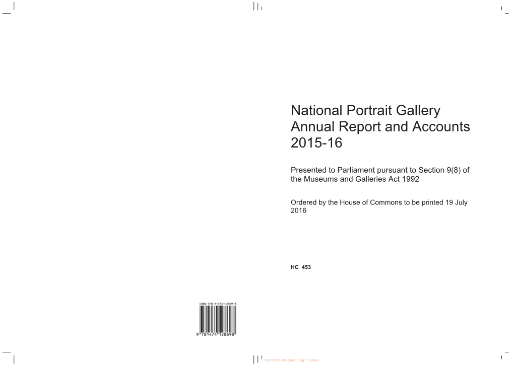 National Portrait Gallery Annual Report and Accounts 2015-16
