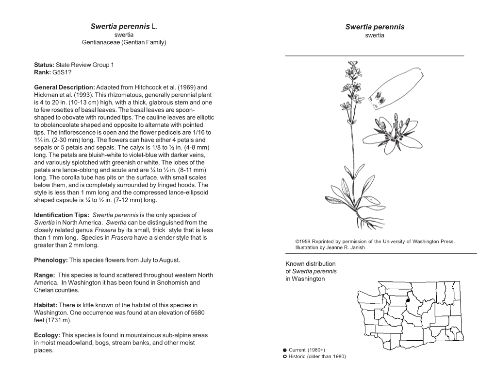 Swertia Perennis L