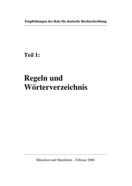 Teil 1: Regeln Und Wörterverzeichnis