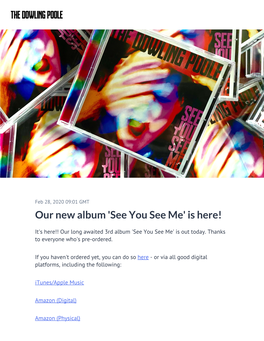 Our New Album 'See You See Me' Is Here!