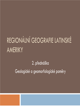 Geologie a Geomorfologie