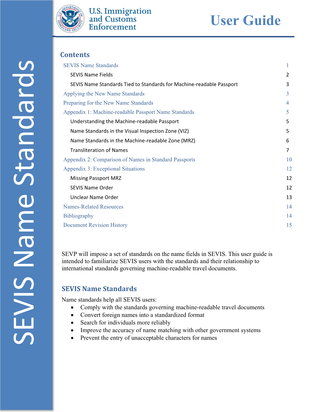 SEVIS Name Standards User Guide