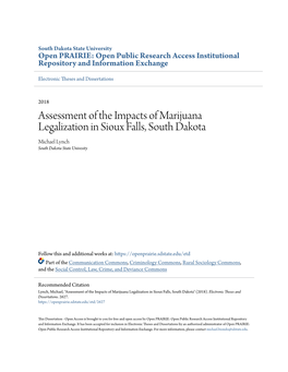 Assessment of the Impacts of Marijuana Legalization in Sioux Falls, South Dakota Michael Lynch South Dakota State Univesity