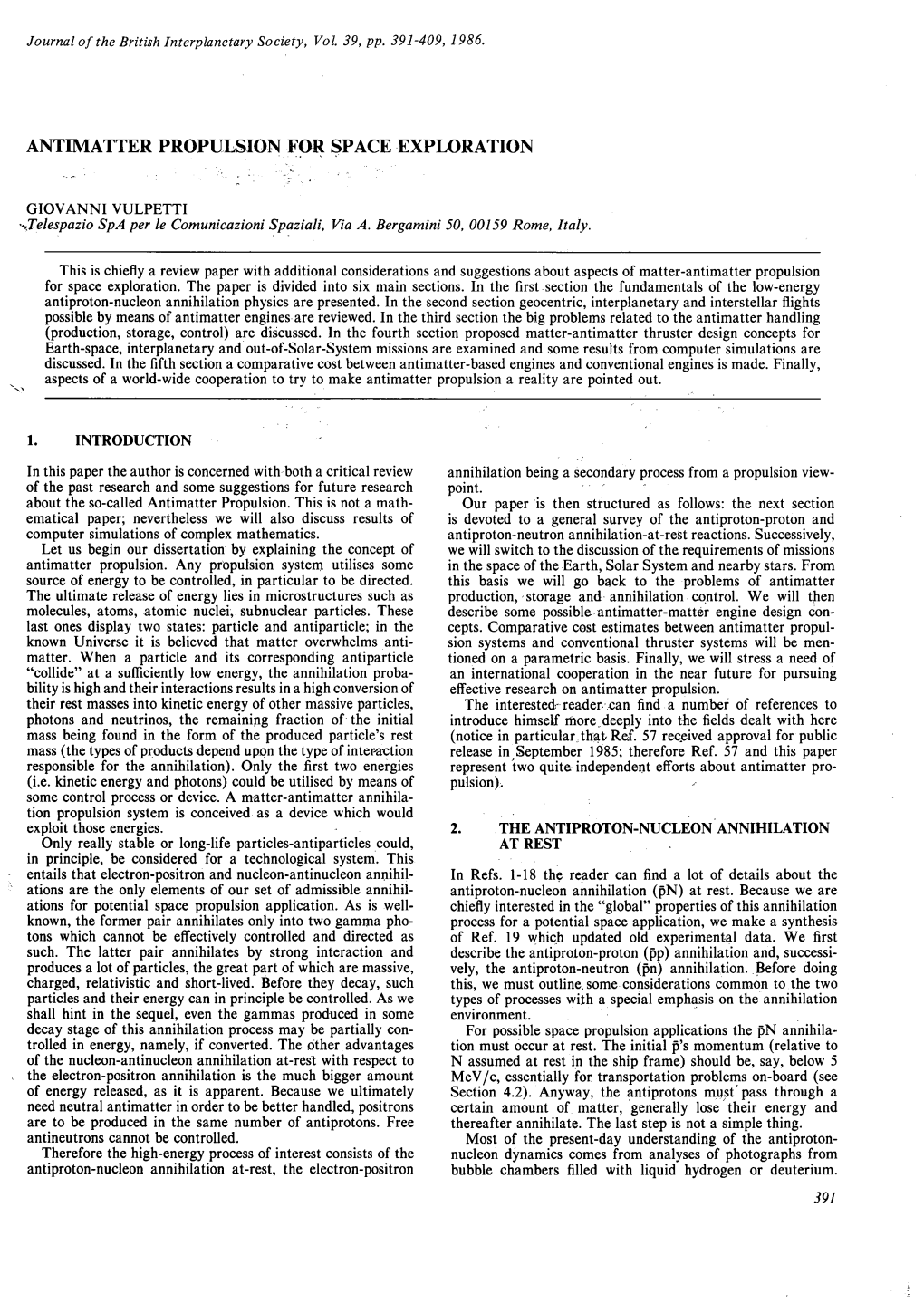 Antimatter Propulsion for Space Exploration