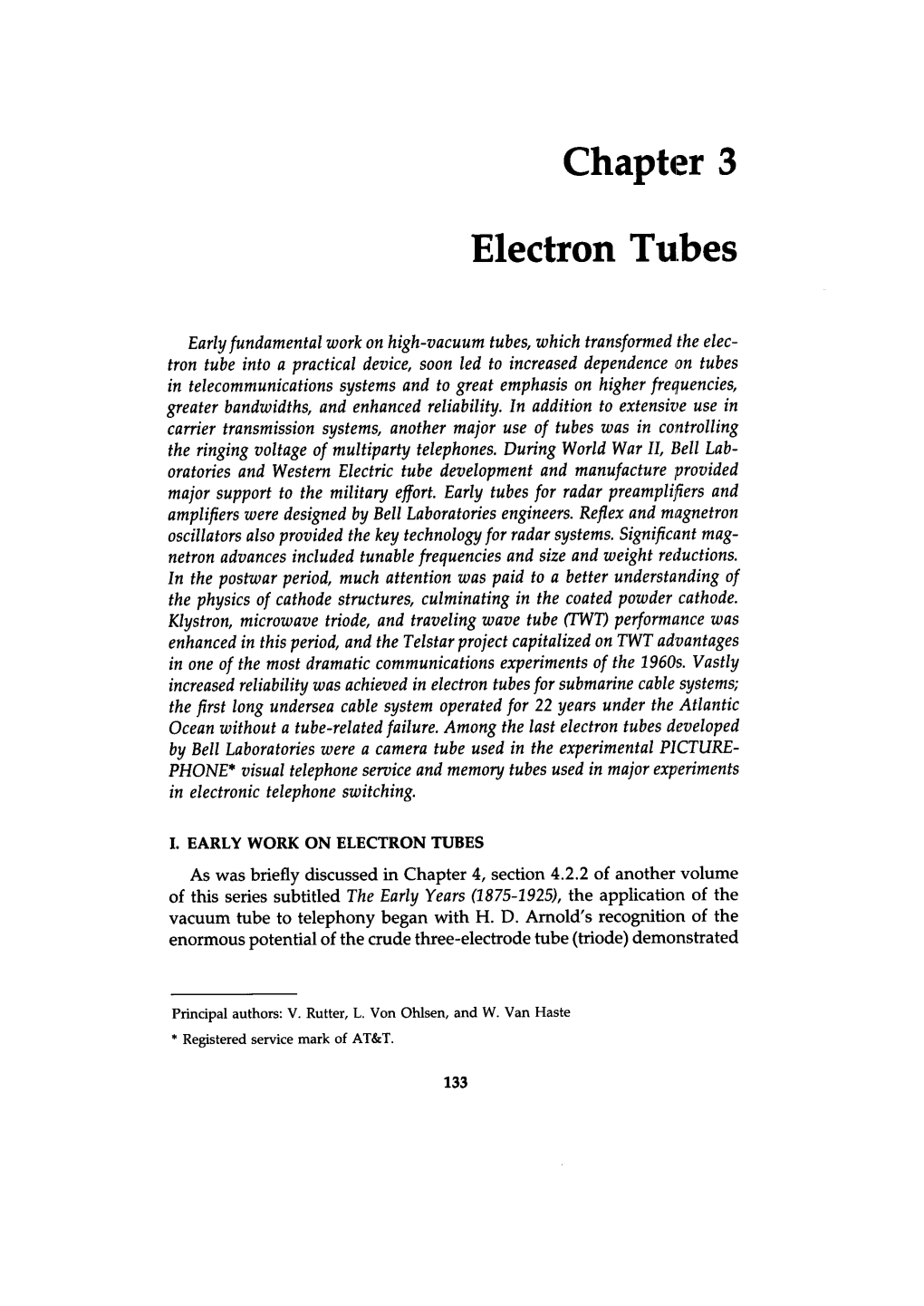 Electron Tubes for Submarine Cable Systems; the First Long Undersea Cable System Operated 22For Years Under the Atlantic Ocean Without a Tube-Related Failure