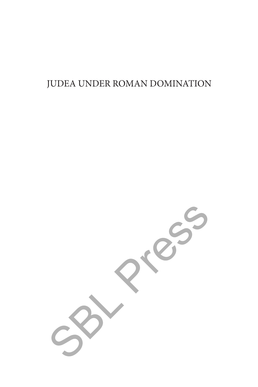 Judea Under Roman Domination