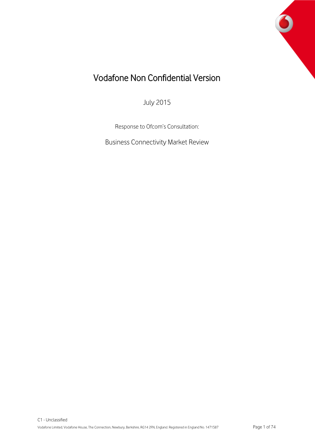 Vodafone Non Confidential Version