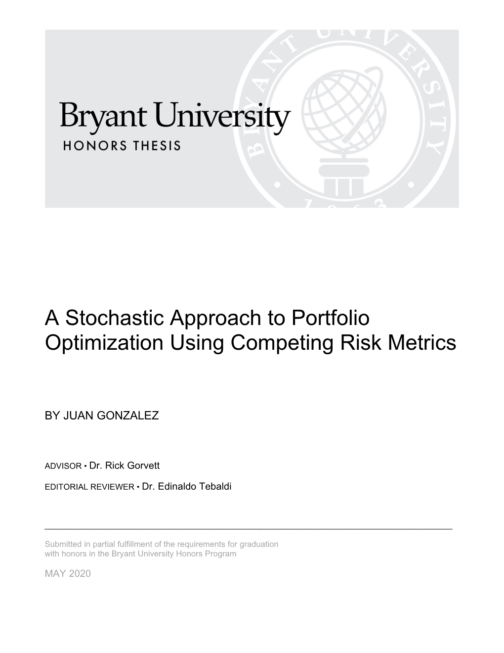 A Stochastic Approach to Portfolio Optimization Using Competing Risk Metrics