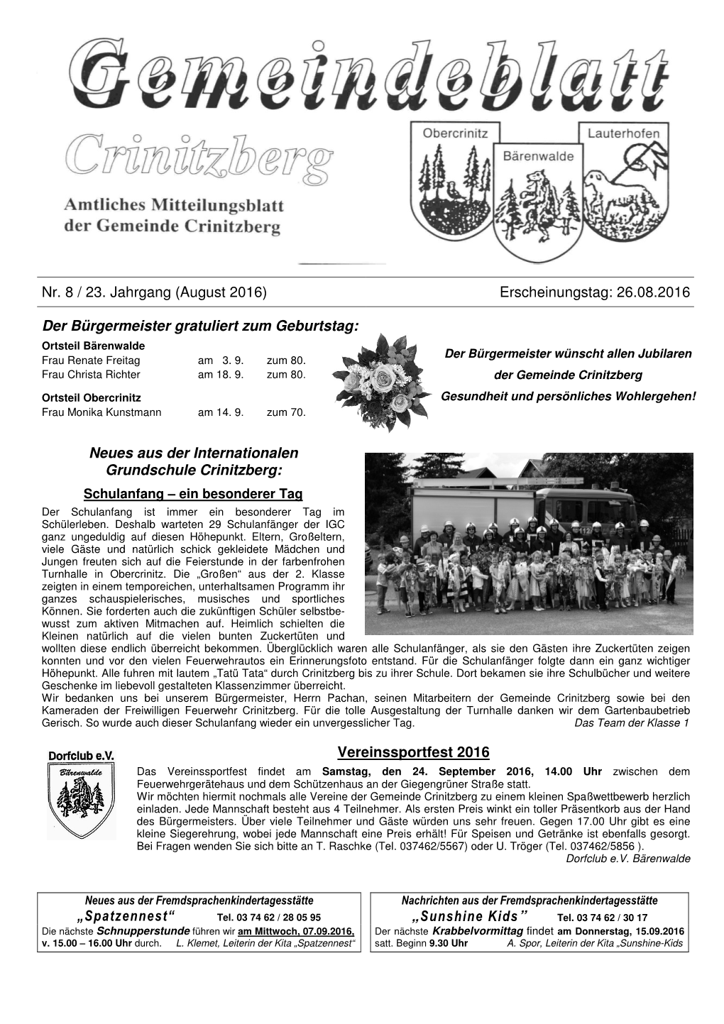 Gemeindeblatt August
